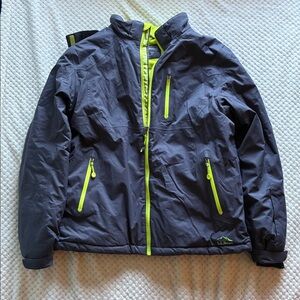 LL Bean Kids Charcoal grey and Green Thinsulate Jacket Used with Love Size XL 18